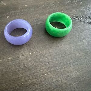 Purple and Green Jade Rings